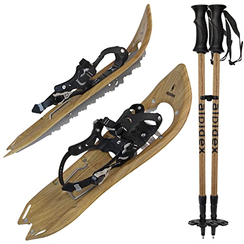 Professionelle Schneeschuhe mit Steighilfe und Tragetasche für Winterwandern