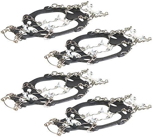 Schneeschuhketten, 2 Paar Schuhketten für alle Schuhe, Schuhgröße 34-43. Kompletter Schutz vor Glatteis, Rodeln, Schneewandern und Senioren geeignet.