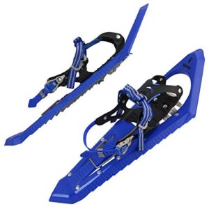 Professionelle Schneeschuhe von ALPIDEX mit Steighilfe und Just-Lock-Verschluss, ideal für den Aufstieg auf der Piste, Farbe: Blau