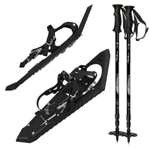 Professionelle Schneeschuhe mit integrierter Steighilfe und Tragetasche, geeignet für Schuhgröße 38 bis 45