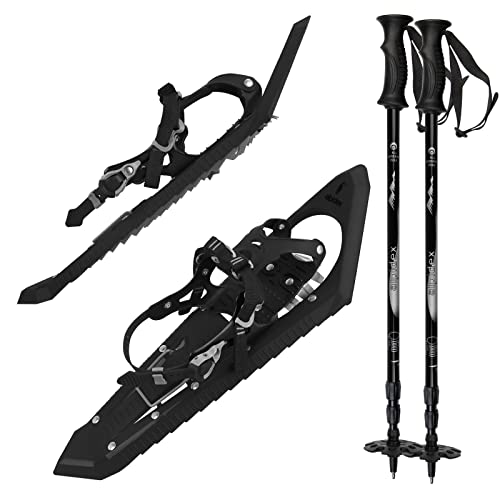 Professionelle Schneeschuhe mit integrierter Steighilfe und Tragetasche, geeignet für Schuhgröße 38 bis 45