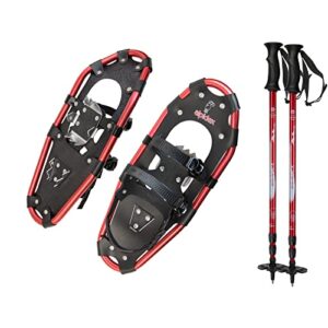 Schneeschuhe mit Aluminium-Rahmen und leichten Stöcken, ideal für lange Wanderungen oder Alltagsgebrauch