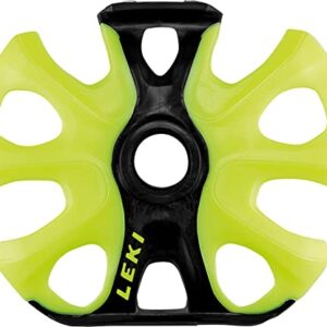 LEKI Big Mountain Binding Basket Winterteller, Neongelb-schwarz für Skitouren und Freeride in schwierigen Winterbedingungen