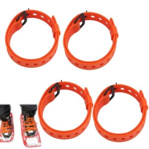 Verstellbare Schneeschuhe Bindungen mit Skischuhen für Skifahren und Snowboarden, orange Farbe, 4 Stück
