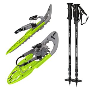 Schneeschuhe mit Stöcken von ALPIDEX, 25 oder 29 Zoll Schnellschnürsystem, ideal für Anfänger und Fortgeschrittene