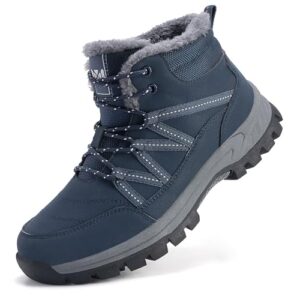 ZHNSHM Schneestiefel für Herren - warme und bequeme Winterstiefel mit rutschfester Sohle und Verschleißfestigkeit ideal für Wanderungen und Arbeit im Freien
