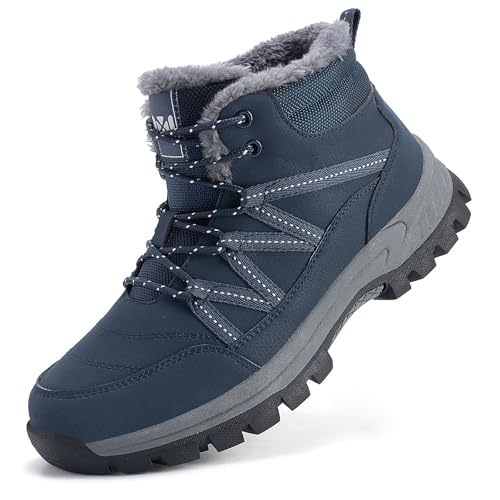 ZHNSHM Schneestiefel für Herren - warme und bequeme Winterstiefel mit rutschfester Sohle und Verschleißfestigkeit ideal für Wanderungen und Arbeit im Freien