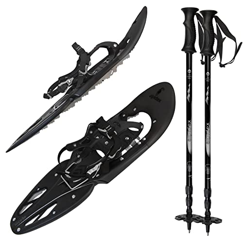 Schneeschuhe mit Stöcken für Winteraktivitäten, perfekt für Wanderungen in der Schnee