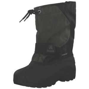 Bequeme Snowboots von Kamik in Schwarz/Grün für Herren, ideal für den Alltag und kalte Wetterbedingungen