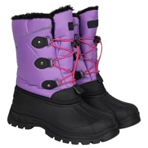 Winter-Schneestiefel für Kinder, schneesicher, warm, atmungsaktiv und strapazierfähig, dunkel-lila Farbe, Größe 35 DE
