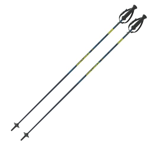 Aluminium Skistock für Allmountain-Pistenfahrer - hochwertiger Skistock mit ergonomischem Griff und verstellbarer Handschlaufe