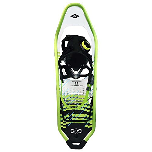 Atlas Range MTN Schneeschuh Acid Green 26, Schneeschuhe für technisches Gelände, mikroangepasste Passform, Boa-Verschlusssystem und X-TRAC Crampons