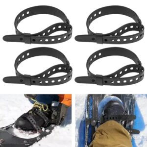 4er-Pack Schneeschuhbänder, hochwertiges TPU-Material, verstellbares Design, wiederverwendbar bis 32 kg, einfach zu benutzen mit Schnalle, ideal für Skifahren, Wandern und Camping