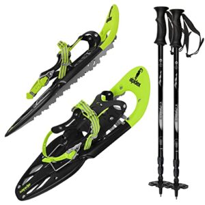 Alpidex-Schneeschuhe 25 Zoll Schuhgröße 38-45 bis 130 kg Steighilfe Tragetasche Optional Stöcke