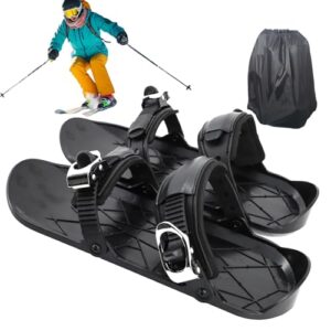 Mini Skis, Kurzski Gleitschuhe für Erwachsene, Verstellbare Kurzski Mini Skischuhe Snowblades Winter Schlittschuhe