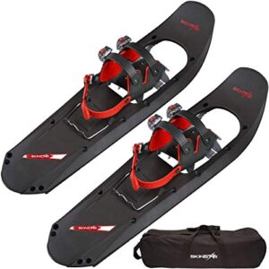 Komfortable Schneeschuhe von SkinStar, ideal für Winterwandern, 25 Zoll, bis 100 kg Tragfähigkeit, Black