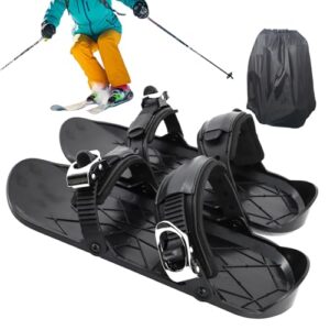 Verstellbare Mini Kurzskischuhe, Tragbare Winter Snowboard Skischuhe mit Tragetasche, leichte atmungsaktive Snowblades für Damen und Herren sowie Anfänger für Kaltes Wetter