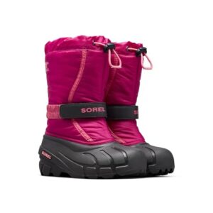 Schneestiefel Sorel Flurry Boot in Tropic Pink und Deep Blush für kalte Tage, wasserdichte Schuhe mit synthetischen Textilobermaterial und Gummi-Außensohle