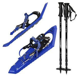 ALPIDEX Schneeschuhe mit Steighilfe und Tragetasche, ideal für den Aufstieg in den Bergen oder im Schnee, robuste Konstruktion und Frontzacken aus Carbonstahl