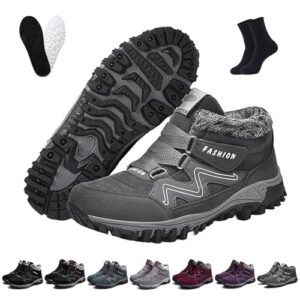 Ofreischuhe Solvema Orthopädische Winterschuhe für Damen und Herren, braun grau weiß, perfekt geeignet für den Winter
