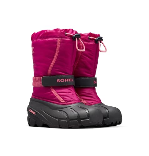 Sorel Flurry Boot Schneestiefel, Deep Blush und Tropic Pink, Größe 39 EU. Sicher und warm im Winter mit diesen robusten Sohlen und wasserdichten Thermo-Gummischalen.