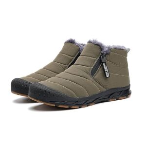 Damen Winter-Schneestiefel mit Fell gefüttert. Bequeme Schuhe für Damen. Wasserdichte Outdoor-Schuhe. Grün.