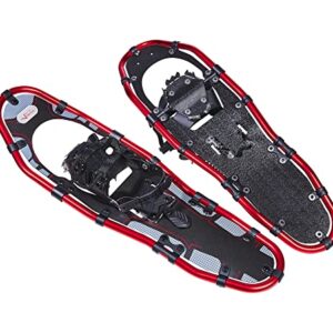 BLACK CREVICE Alu Schneeschuhe für Herren und Damen mit Aluminiumrahmen und einstellbaren Fersenriemen zum Wandern im Schnee